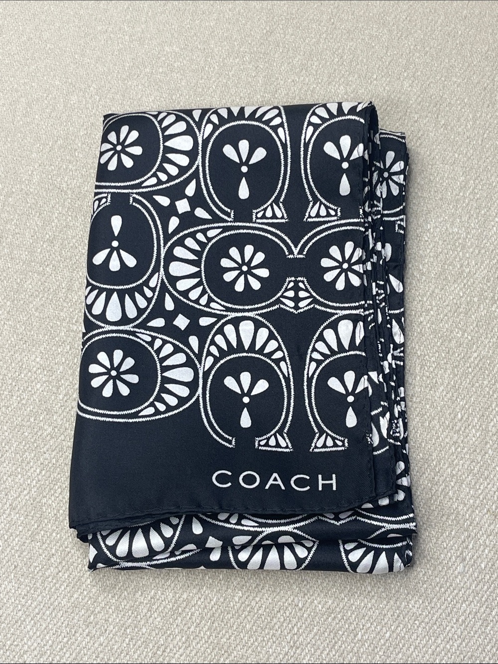 S27. COACH | Silk Scarf | 60" x 10"